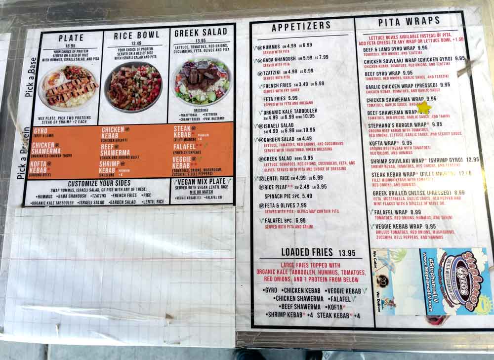 Stephanos Menu Actual